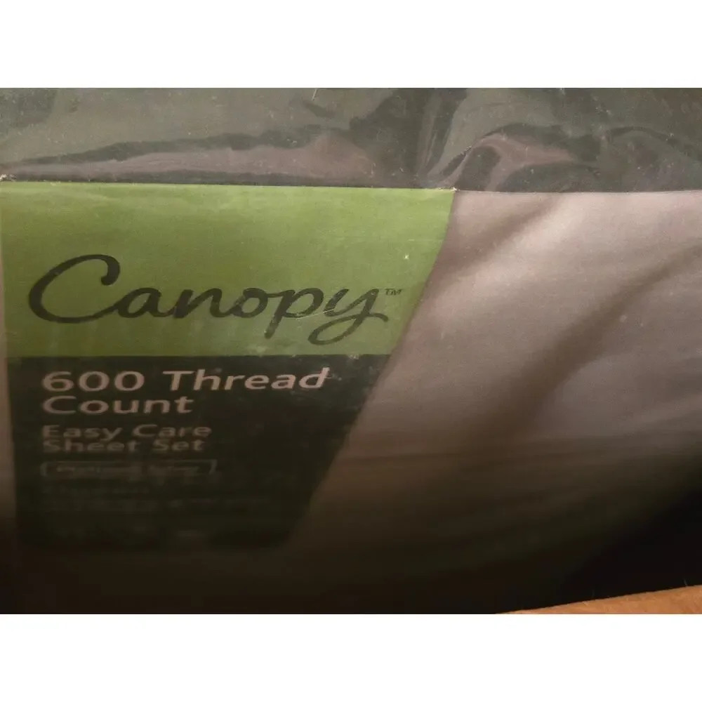 ✨ NIP Canopy 600 TC Easy Care Sheet Set - Platinum Silver Q Queen NEW ✨